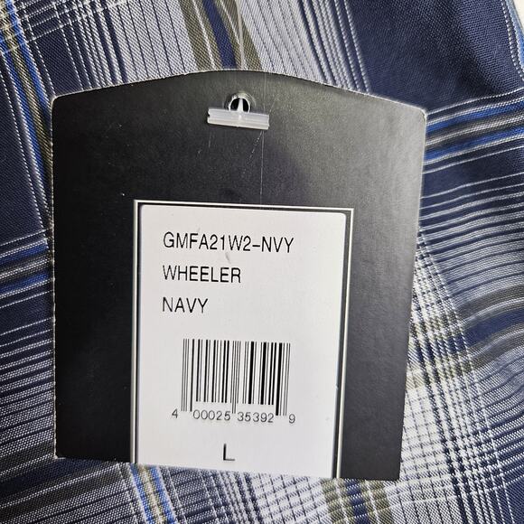 NEW Gibson Trading Co Mens Pearl Snap Western Shirt L Plaid Blue Rodeo Cowboy - Picture 10 of 16